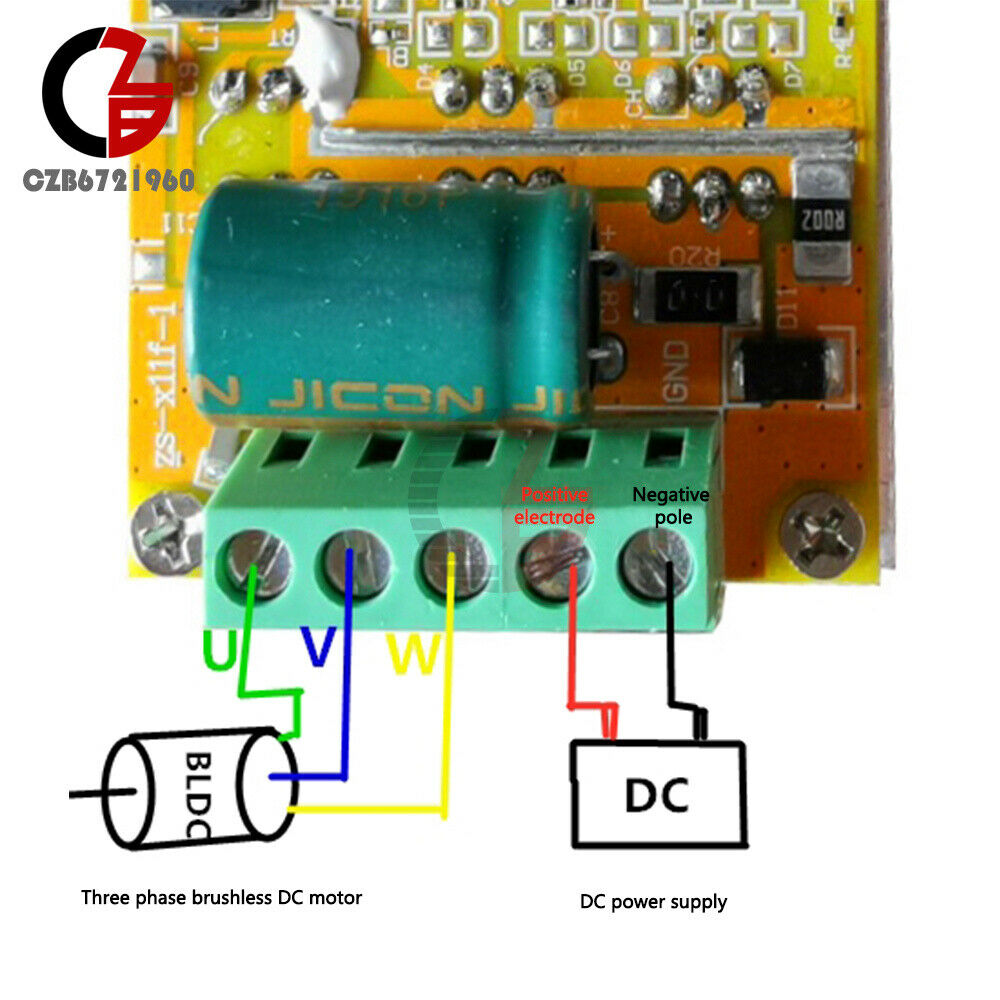 DC6.5-50V 380W BLDC 3 Phase DC Brushless Motor Driver Board PWM Signal input