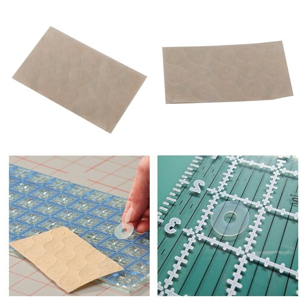 10 Sheet 150 Pieces Silicone Gel Ruler Grips Non Slip Adhesive Rings Craft