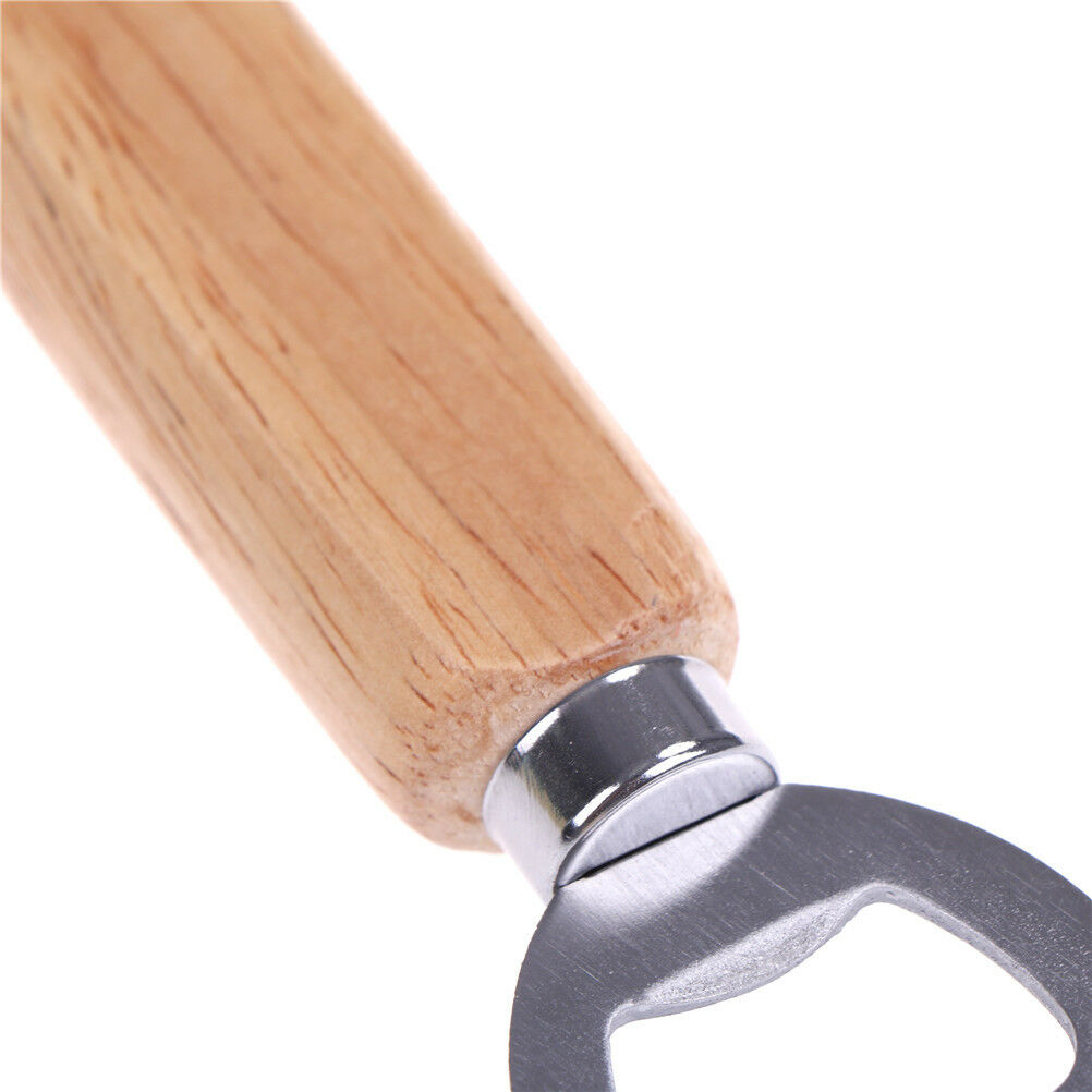 Wood Handle Bartender Bottle Opener Wine Beer Soda Glass Opener Kitchen Nice