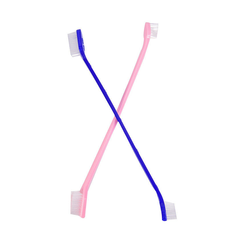 2pcs Dog dual-end toothbrush pet oral dental 2 sided brush helps reduce p.l8