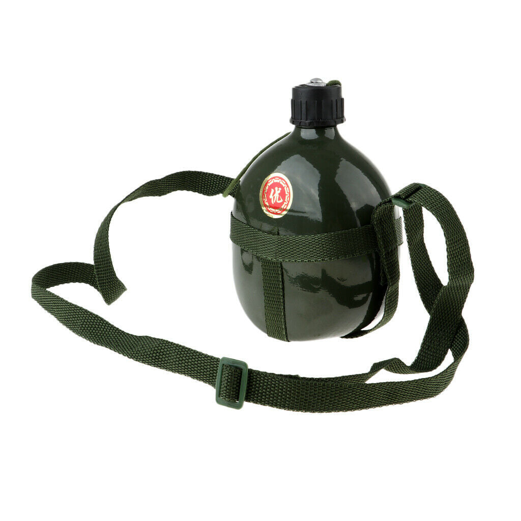 Outdoor    Canteen Water Bottle Camping 1 L Container W/ Strap