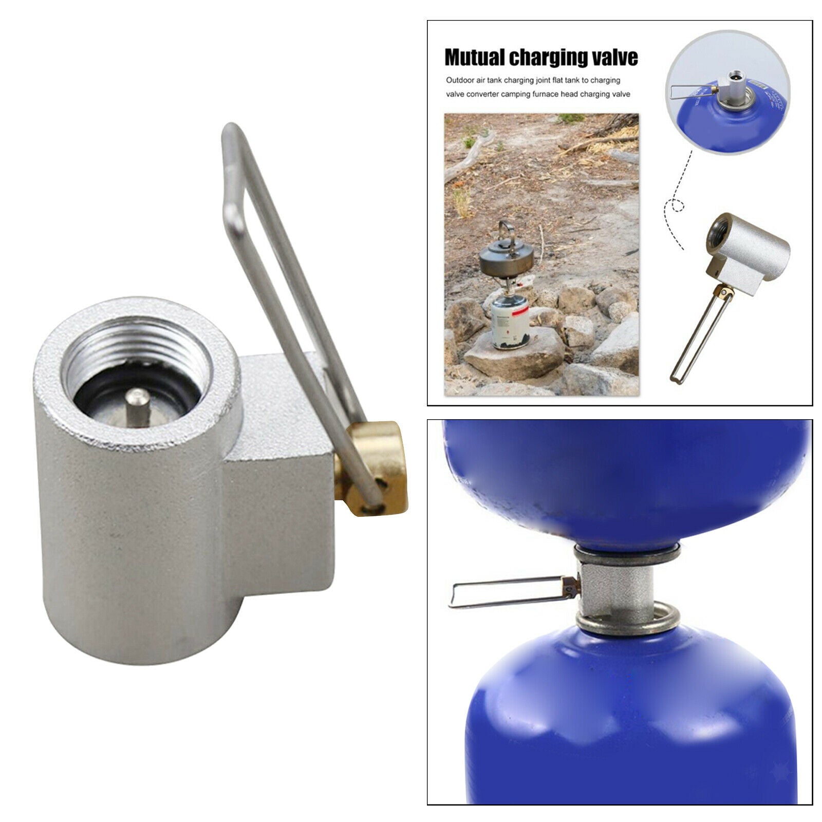 Outdoor Camping Gas Refill Adapter Valve Gas Stove Tank Canister Plug