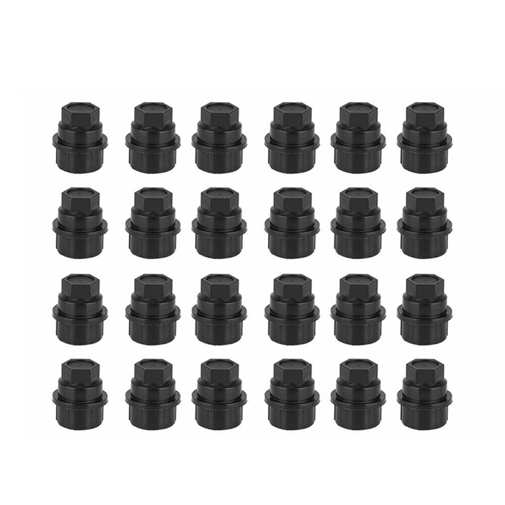 24x Black Lug Nut Covers Cap For Chevy GMC Silverado 1500 2500 Truck 15646250