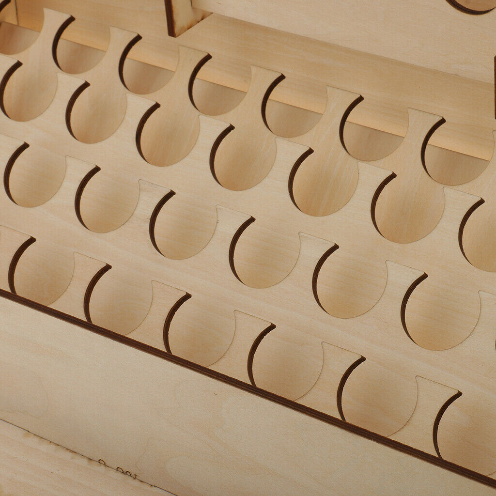 Multi Layers Wooden Paint Rack Stand with Multi Holes for Storing Paints,