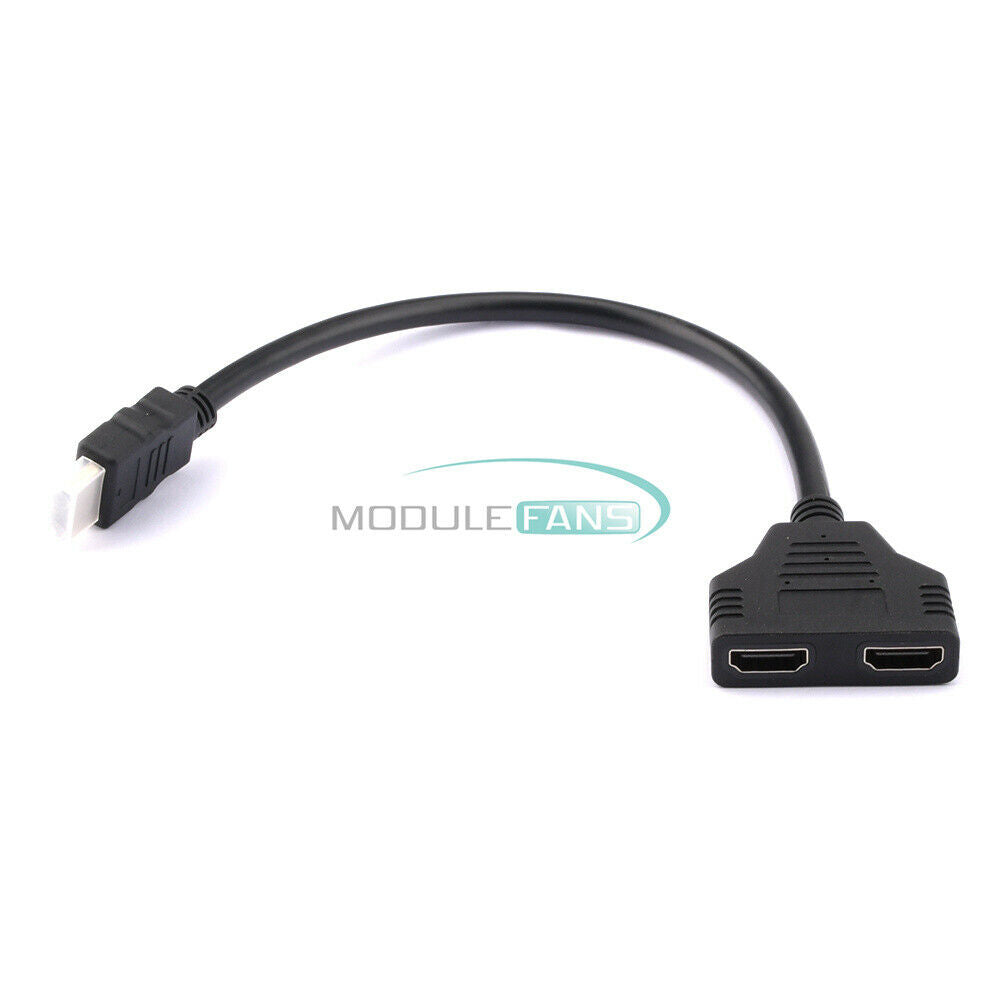 30CM HDMI Transmission Adapter Cable One-in-two Conversion Cable Support 1080P