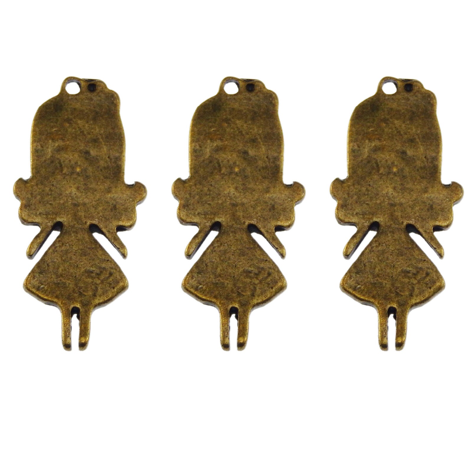 30pcs/lot Retro Bronze Plated Alloy Beauty Girl Shaped Jewelry Charms Pendants