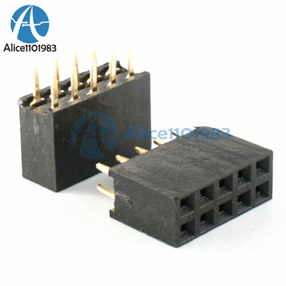 20PCS 2x5 10Pin 2.54mm Double Row Female Straight Header Pitch Socket Pin Strip