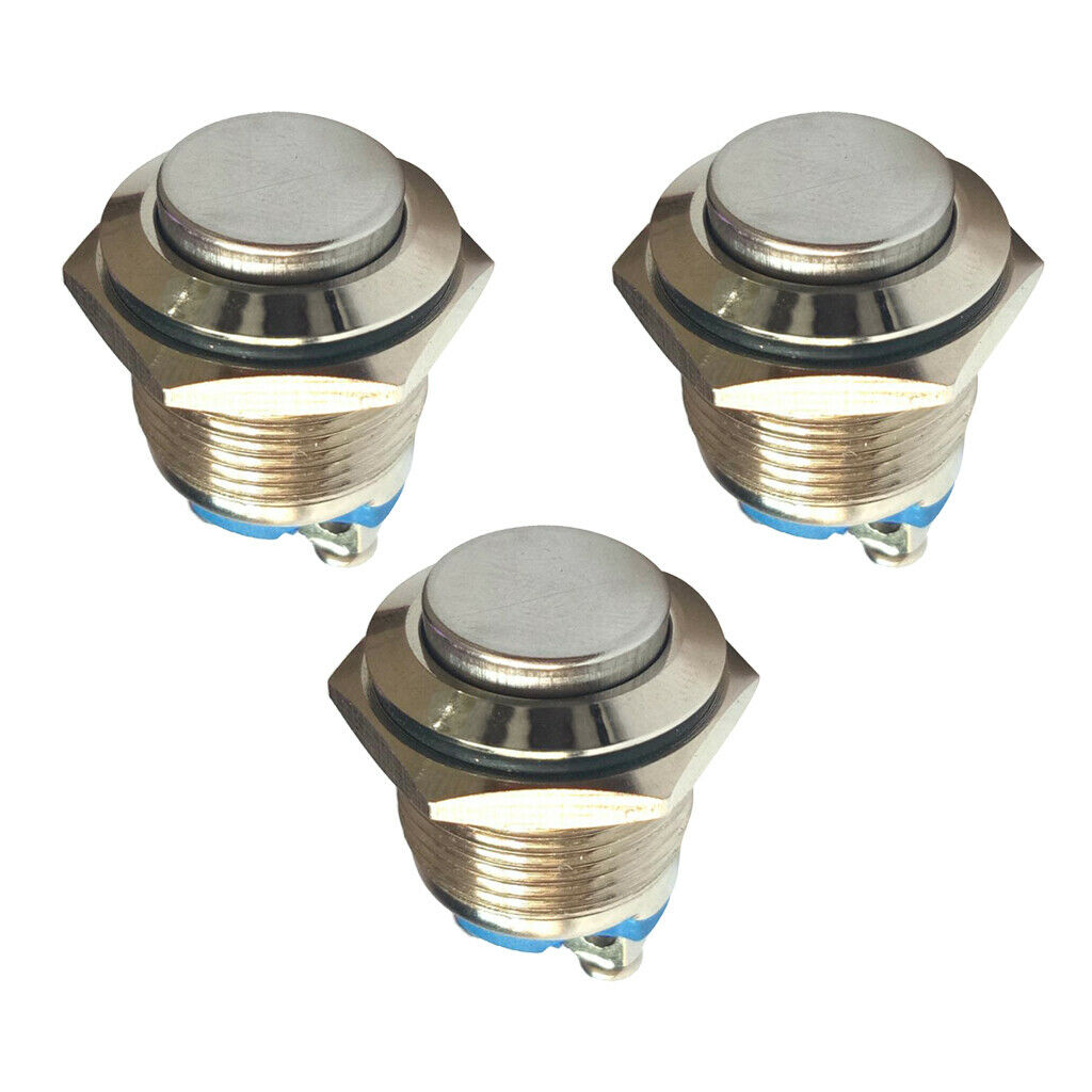 5Pc Waterproof High Round Metal Momentary Push Button Switch Copper Contact