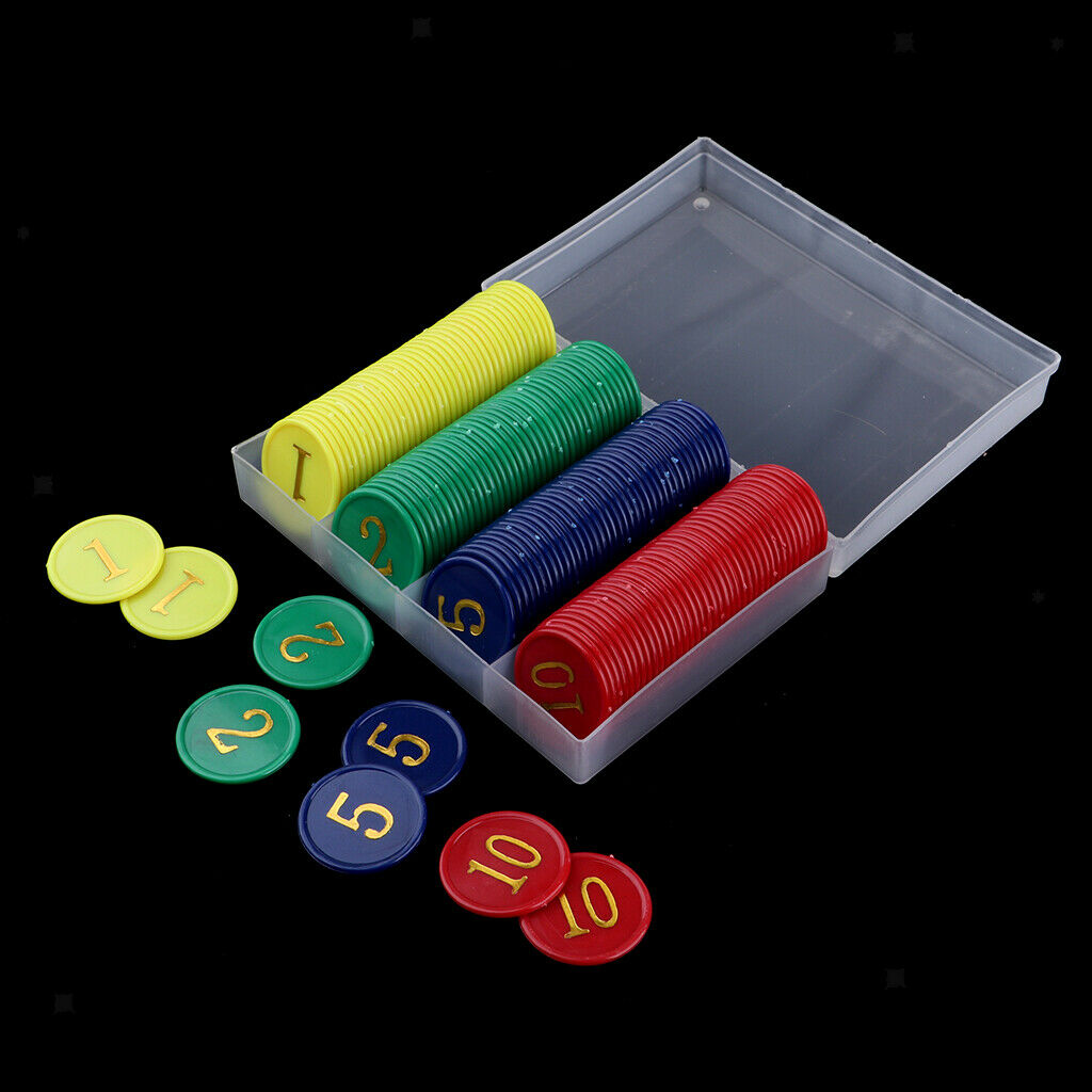 160 Pieces Game Chips Money for Recreation Casino Poker Mahjong Word Plate Games