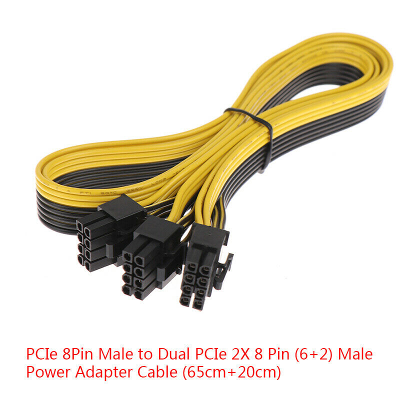 PCIe 8Pin Male to Dual 8Pin (6+2) Male Power Adapter Cable for EVGA Power Sup_DF