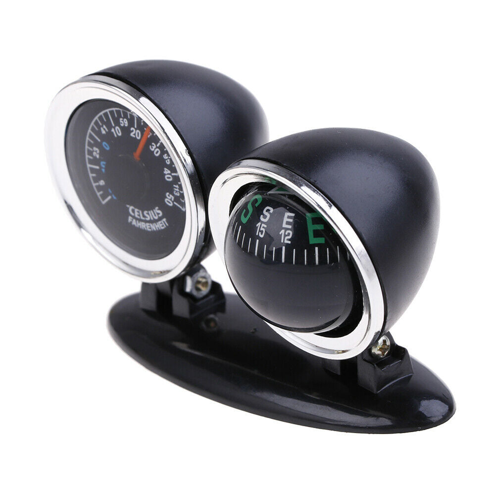 2 in 1 Guide Ball Car Compass Thermometer Car Ornaments Direction Dashboa.l8
