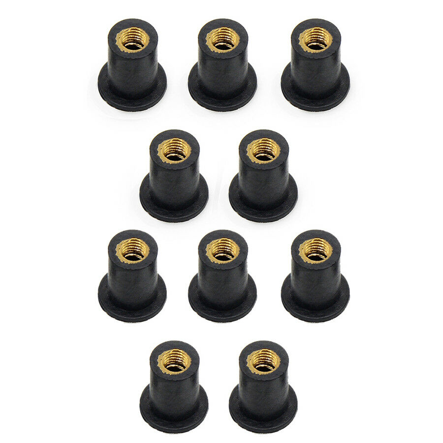 50 Pcs M5x0.8mm Fixed Nuts for Motorcycle Fairings, Body Parts, Fenders,Bumpers