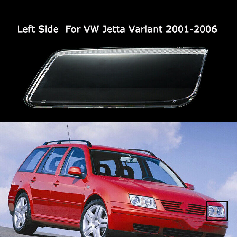 Left Side Clear Headlight Lens Headlamp Cover Shell For VW Jetta Variant 01-06