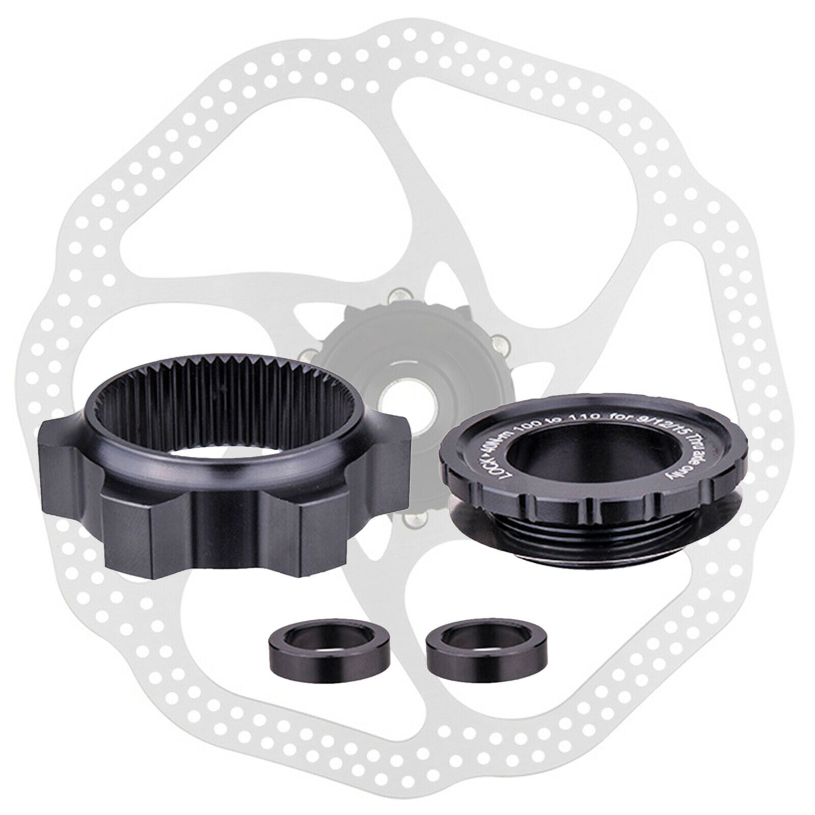 Bike Center Lock Adapter to 6-Bolt Rotor Brake Rotors 15x100MM to 15x110MM