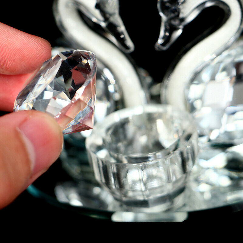 Swan Crystal Diamonds Glass Cup Powdr Liquid Container Dish Nail Art Tools  TL