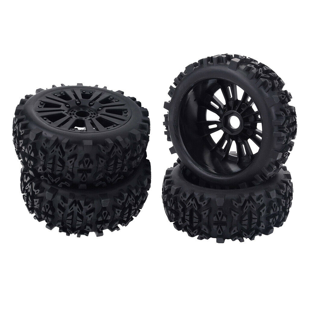Pack of 4 Rubber Tires Crawler Climbing 1/8 RC Truggy Truck DIY Accessory