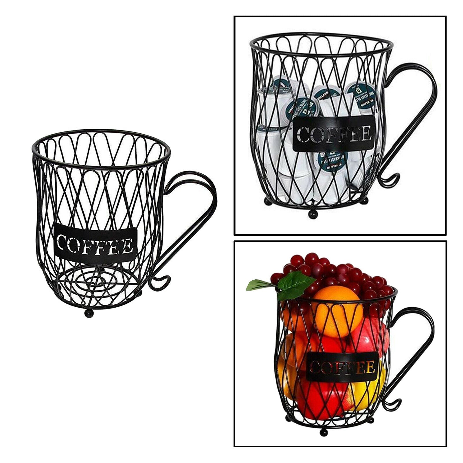 Coffee K Cup Storage Basket Coffee Capsules Pod Holder Stand Kitchen Storage