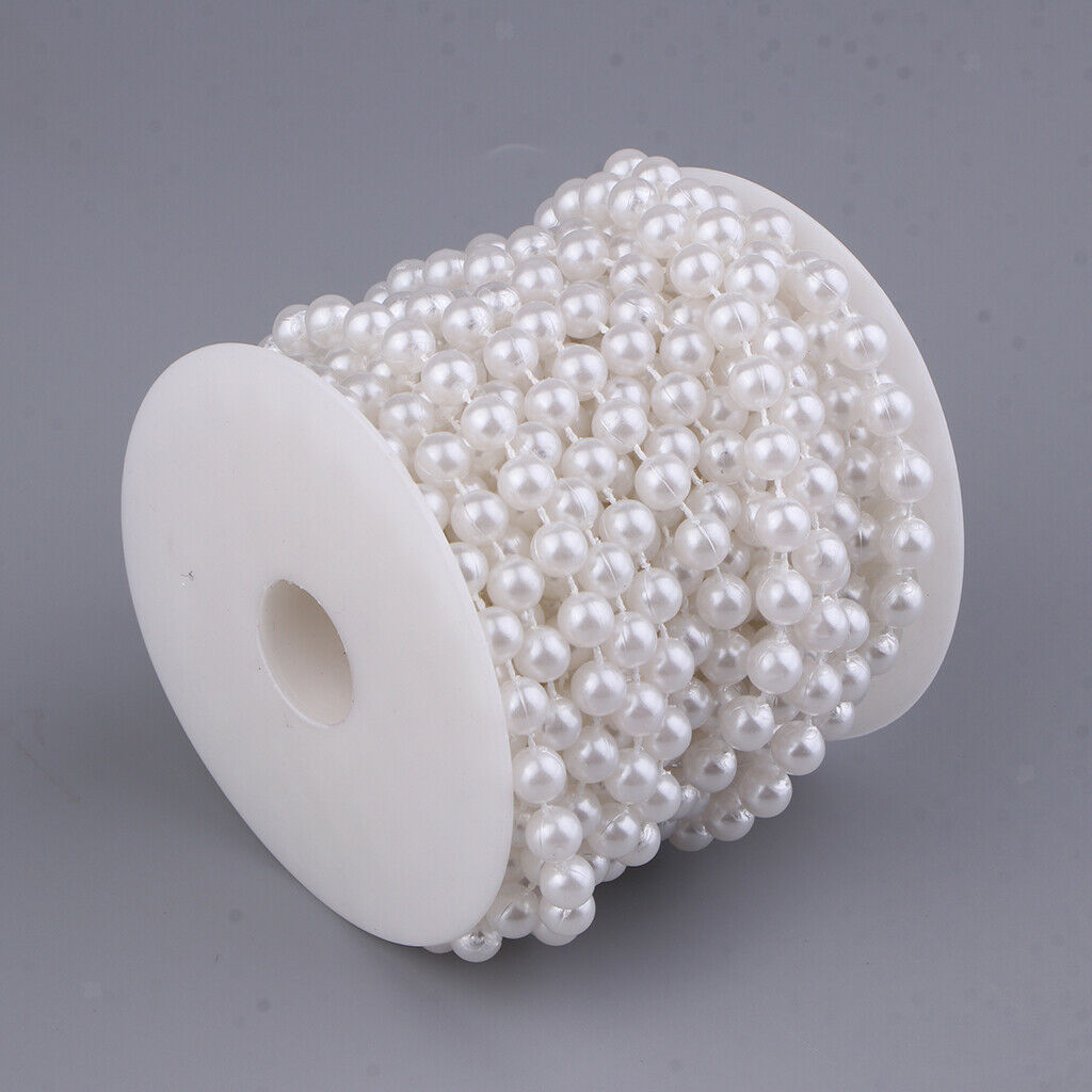 Artificial Pearls String 8mm String Beads Chain Trim Bridal Bouquet Crafts