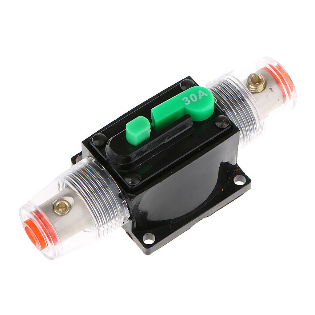 Auto Circuit Breaker 30A Manual Reset for 12V-32V Car Sound Vehicle Electrical