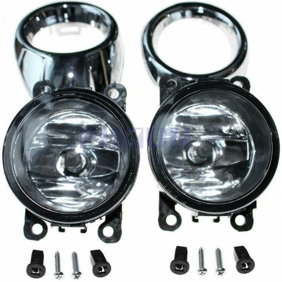Pair Bumper Fog Light Clear Lens Driving Lamp +Chrome Cover For Ford Focus 12-14