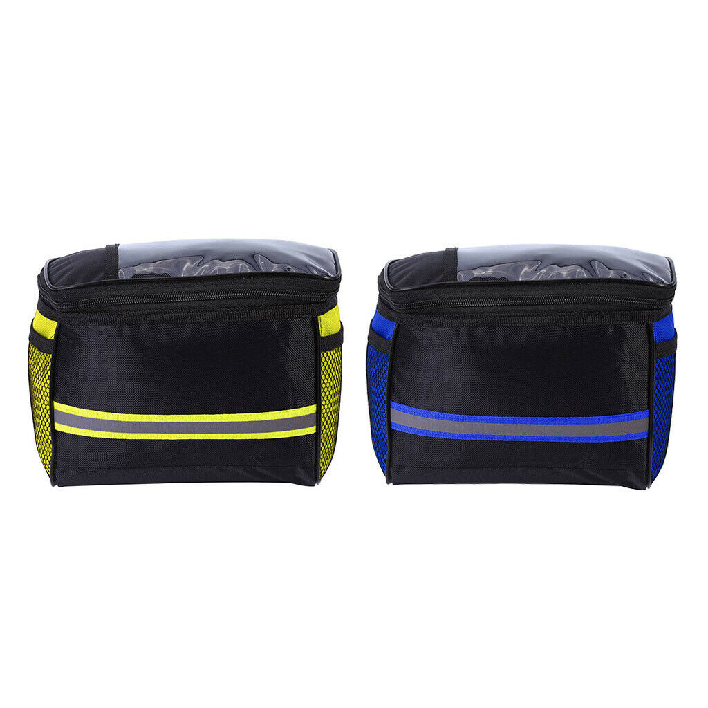 2x Bike Handlebar Bag Removable Bicycle Front Basket Storage Riding Travel