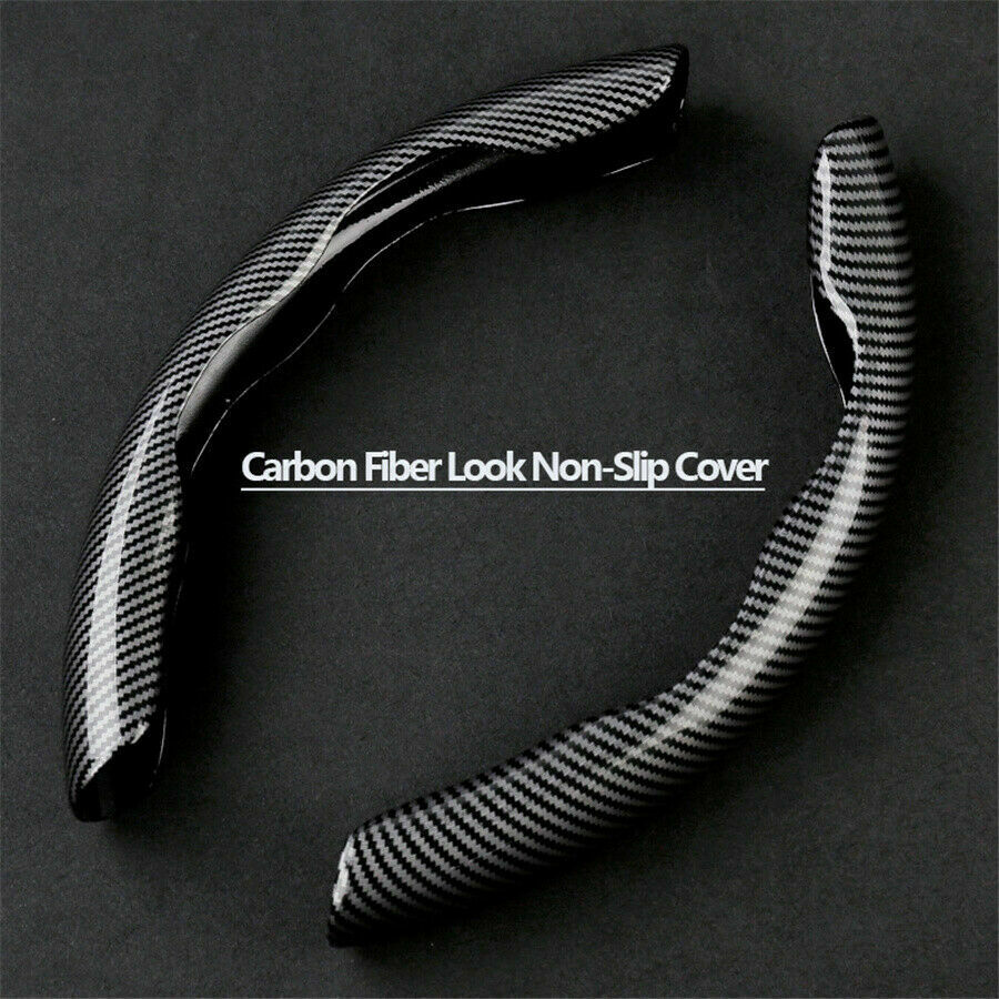 2x Carbon Fiber Car Steering Wheel Booster Cover Non-Slip Accessories Universal