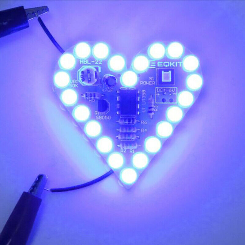 Electronic Heart Shape Breathing Lamp Kit Breathing LED Suite White ProduDEAU