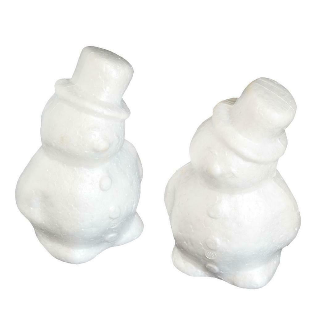 2pcs 17cm White Snowman Modelling Polystyrene Styrofoam Decoration Kid Craft
