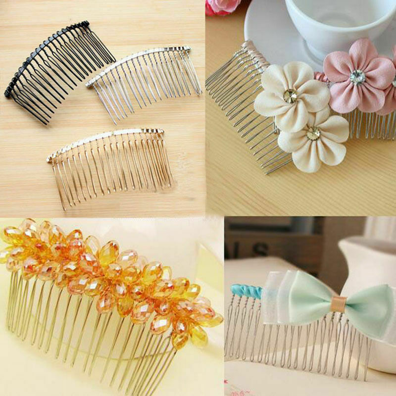 20pcs Metal Side Combs Hairpin for Ponytail Holder Hairpin Jewelry Golden