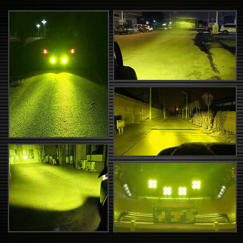 4Inch 40W Amber LED Work Light Bar Spot Pods Offroad 4WD SUV Driving Fog Lam Pb