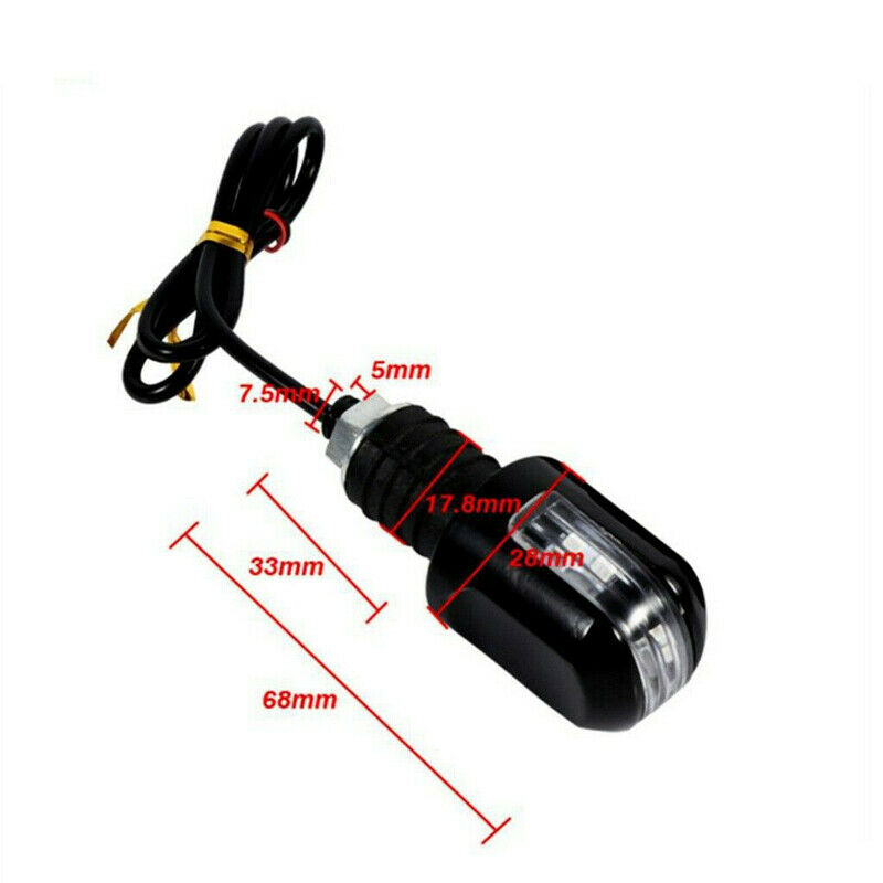 2PCS Motorcycle Scooter LED Turn Signal Light Indicator Blinker Handle Bar End