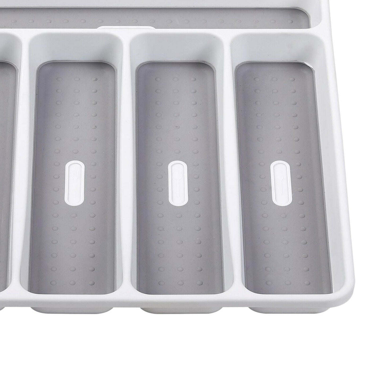Pastic Cutlery Tray Cultery Holder Rack 5 Grids Kitchen Drawer Organizer