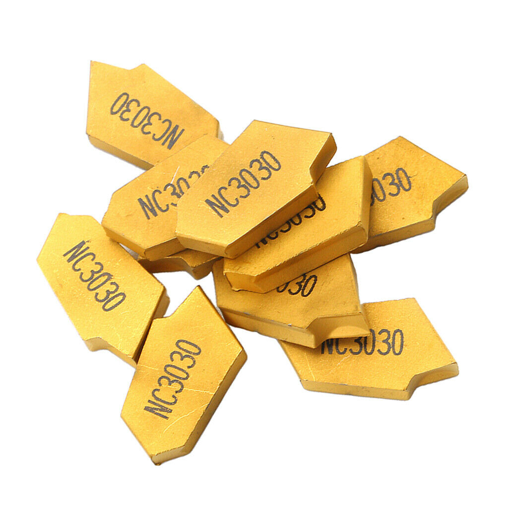 Pack of 10 GTN3 Carbide Parting Off Tips Inserts Cutting CNC Tool Accs