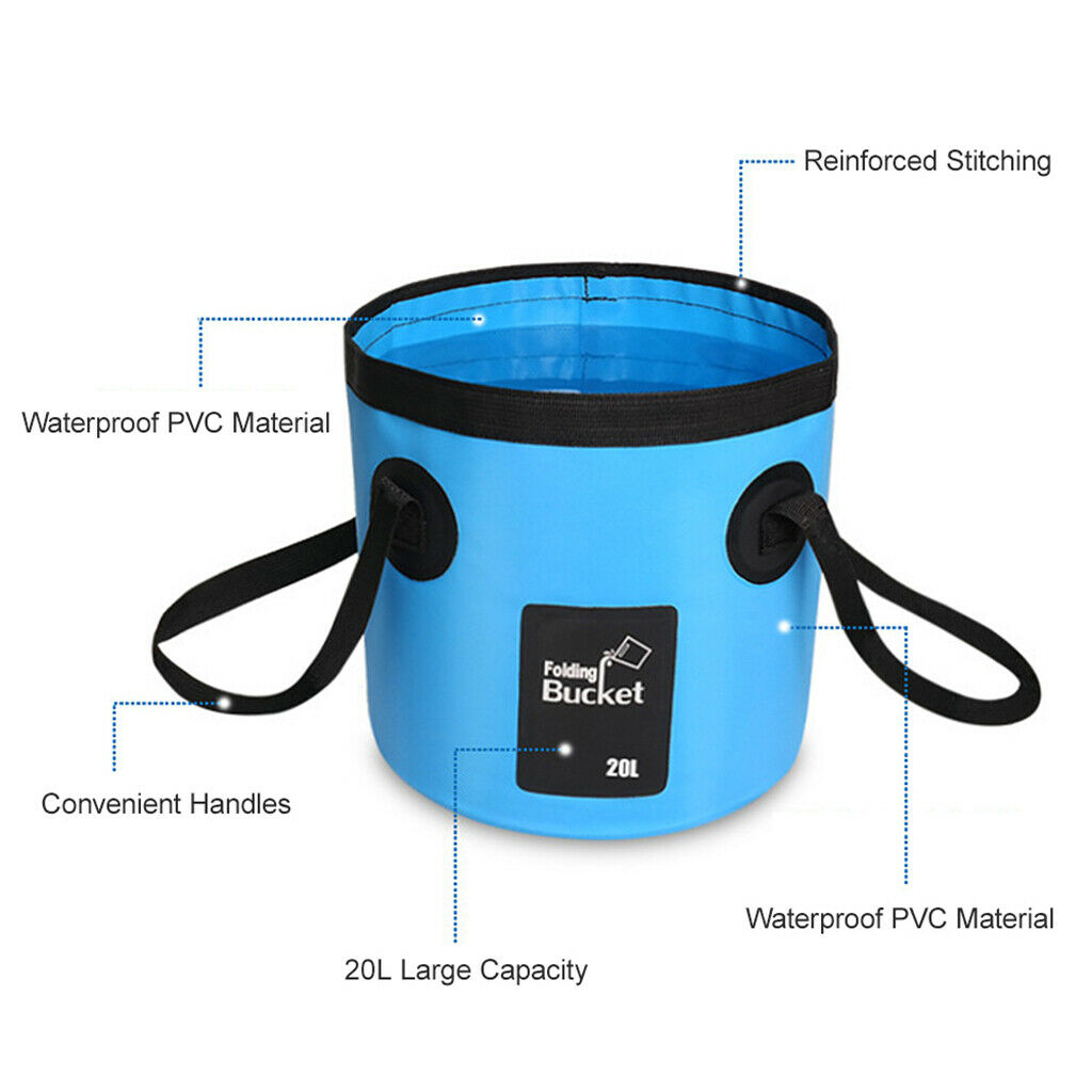Portable Camping Outdoor Shower Pump with Water Contain Bucket, Foalding Water -