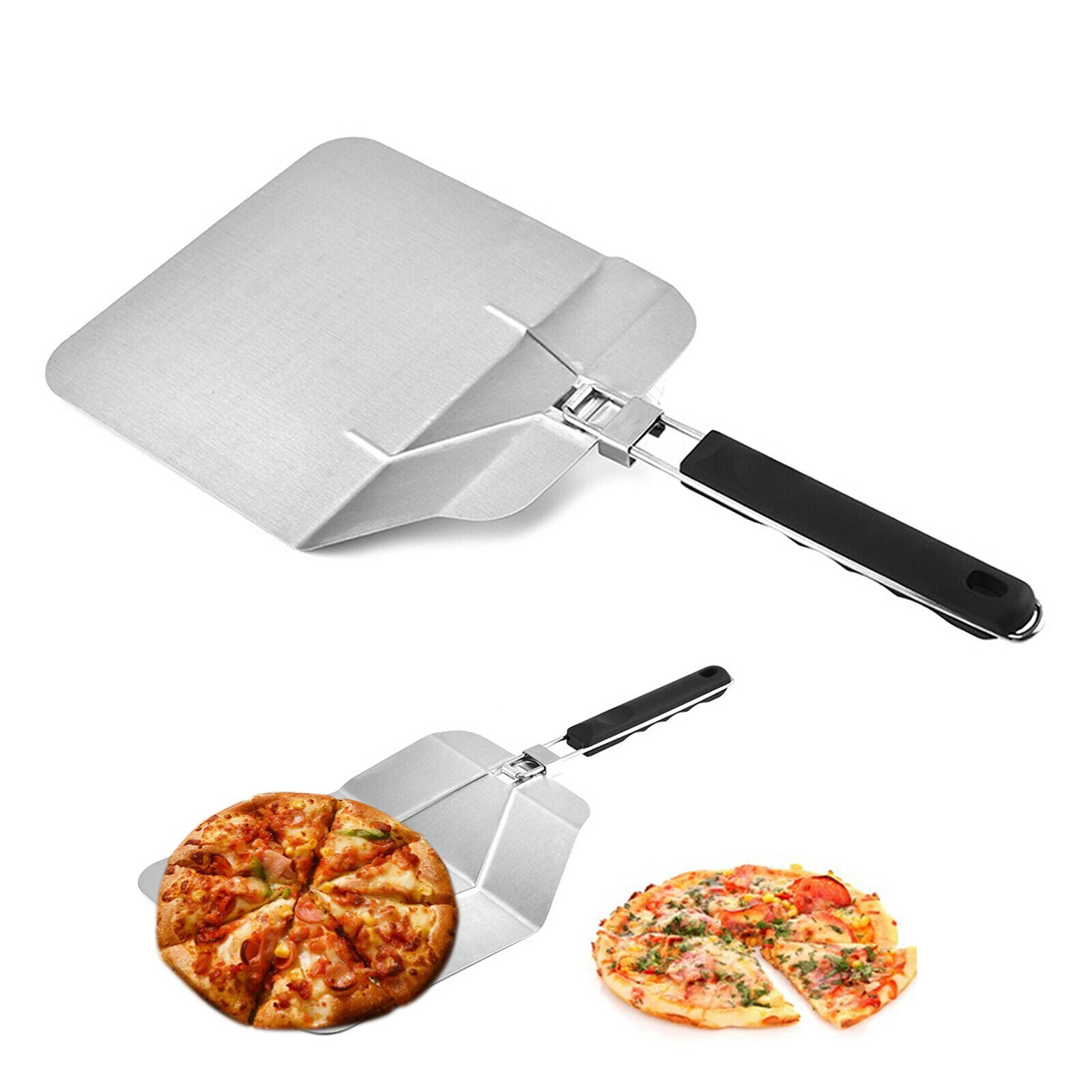 Pizza Lifter Pizza Peel Shovel Cake Lifter with Folding Handle Serving Tray