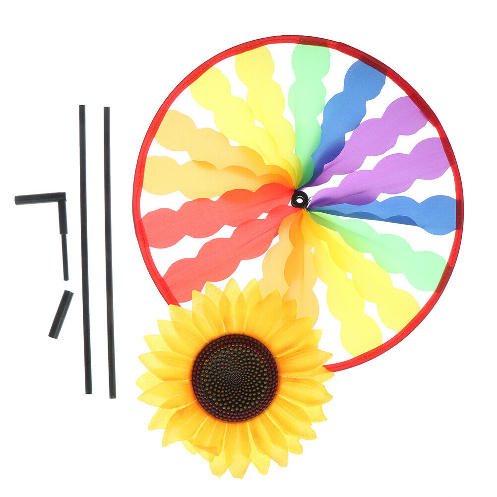 Yard Garden Outdoor Decor Sunflower Windmill Whirling Wind Spinner Kids T.l8