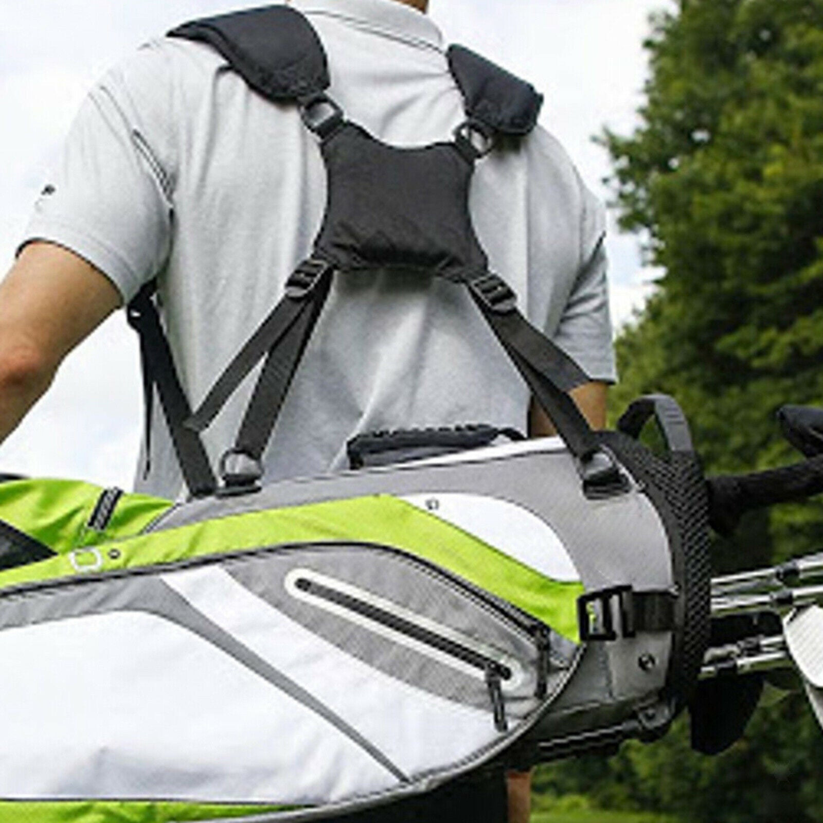 Golf Bag Shoulder Strap Padded Replacement Belt Black Adjustable Length