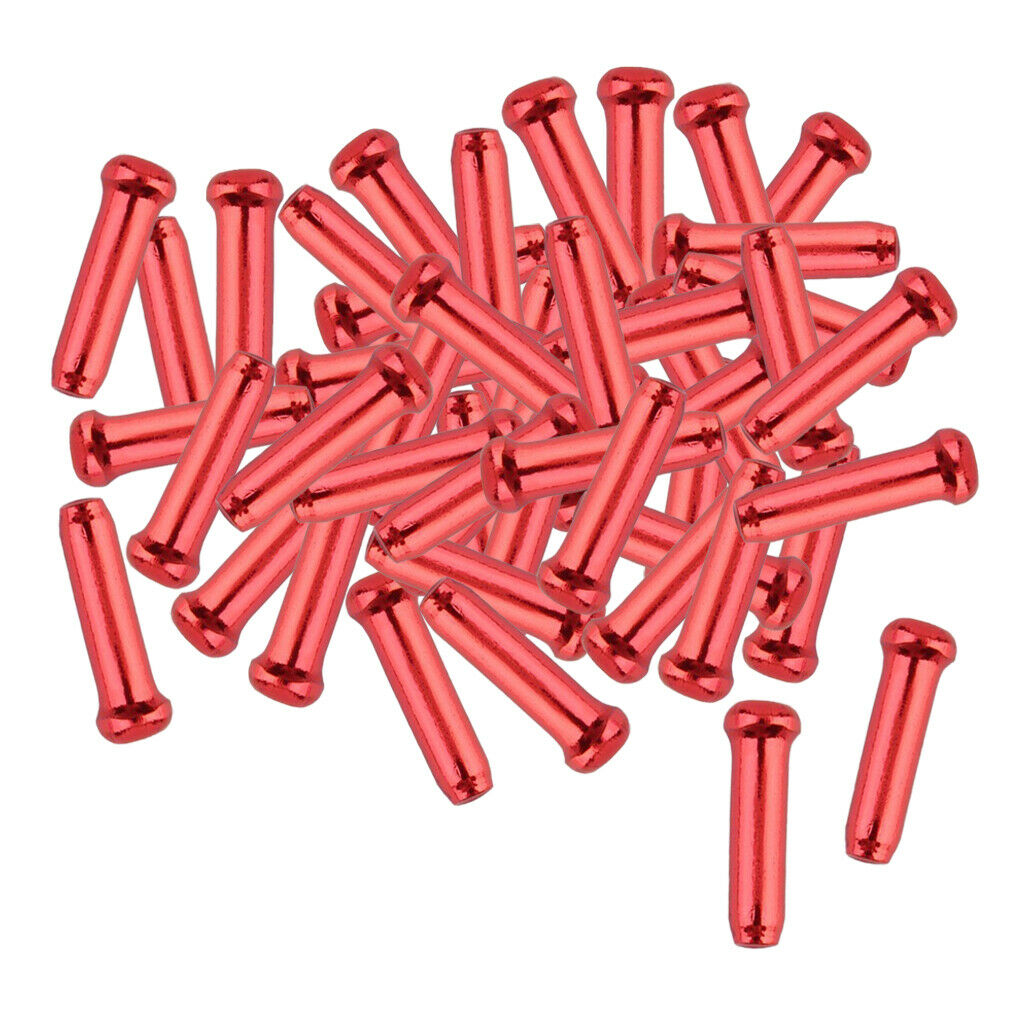 50x Bicycle Brake Shifter Inner Tips Wire End Caps Crimps Cap Gear Red