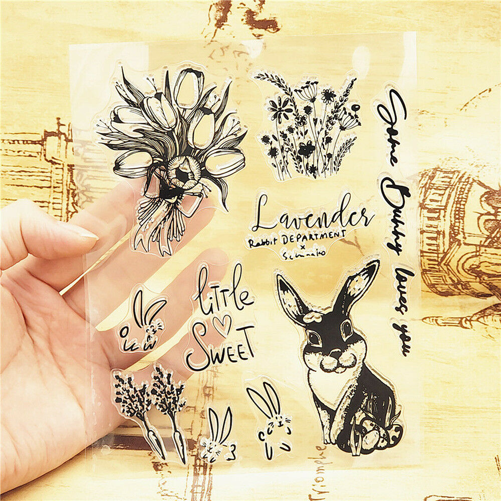 Rabbit Clear Stamp Seal Scrapbooking Pottery Embossing Album Card Art Craft DIY