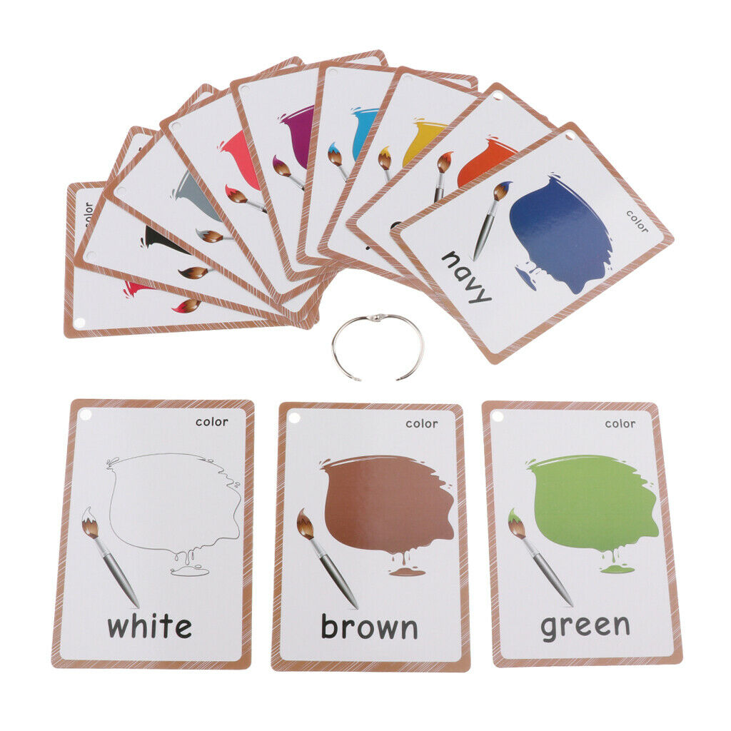 12Pcs Flash Cards Card Kids Flashcards Learning Educational Intellectual
