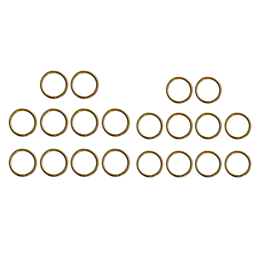 20pcs Brass Round Split Key Chain Rings Key Holder Loop Craft 12mm 25mm