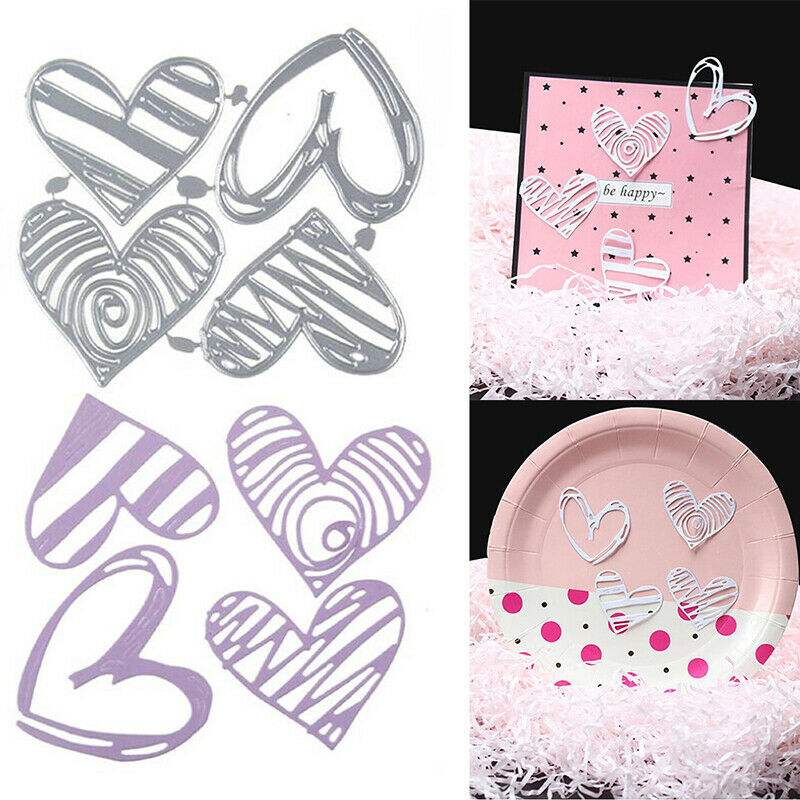4X Heart Metal Cutting Dies Scrapbooking Embossing Stencil DIY Paper Card.l8