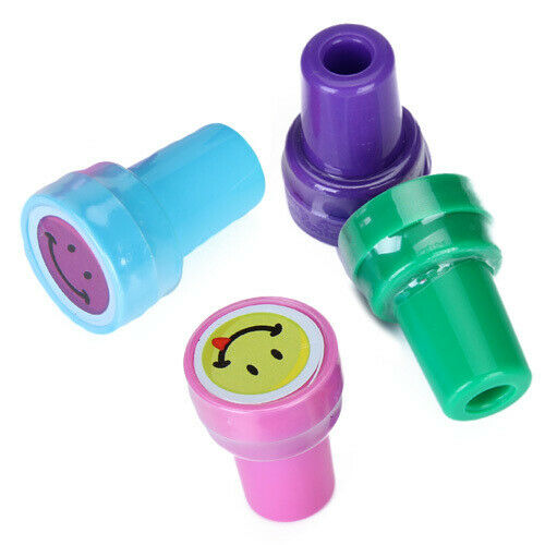 4x Ink Stamps Art Craft Stamps W / Face Kids Gift School