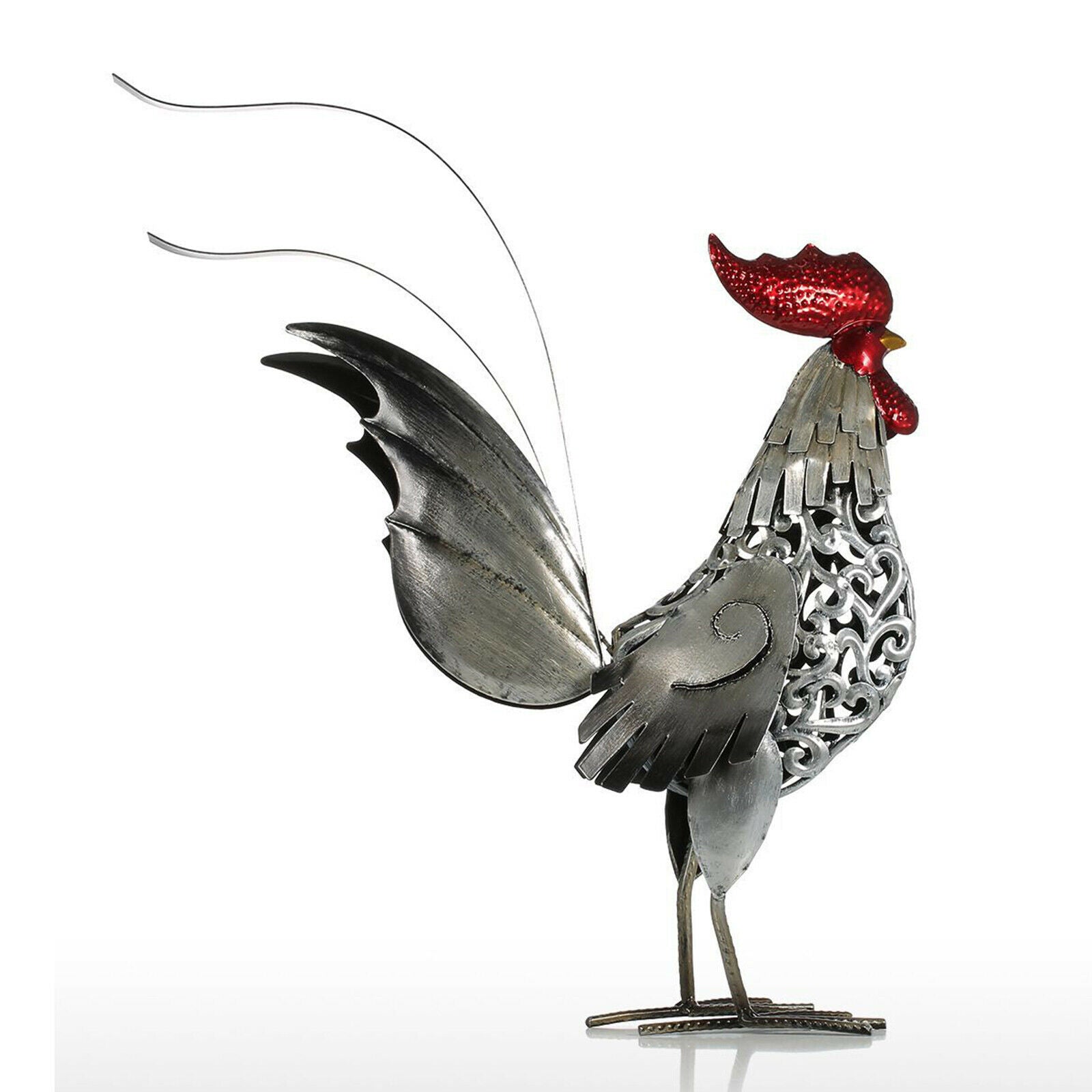 Carved Rooster Statues Sculpture Handicraft Decor Furnishing Crafts Artwork