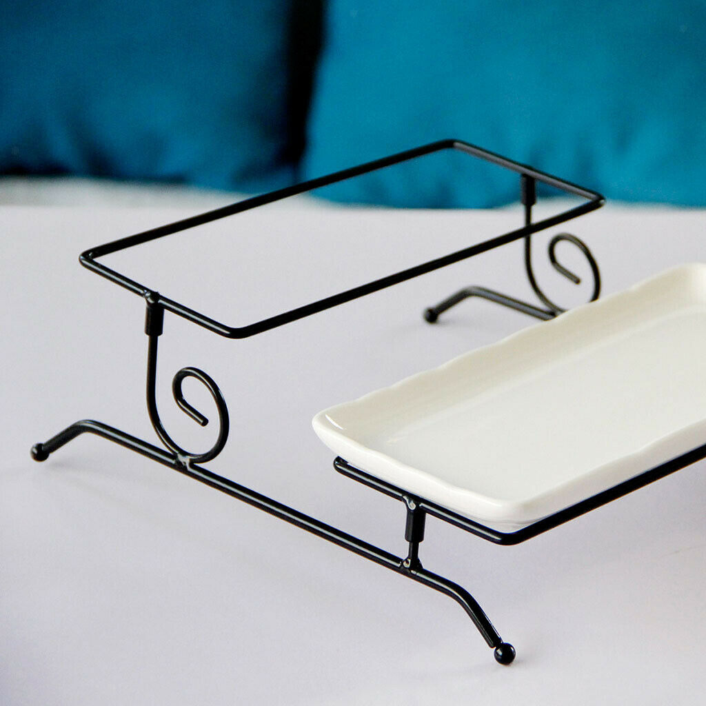 2 Tier Serving Stand Set with 2 Porcelain Serving Platters for Dessert Cake