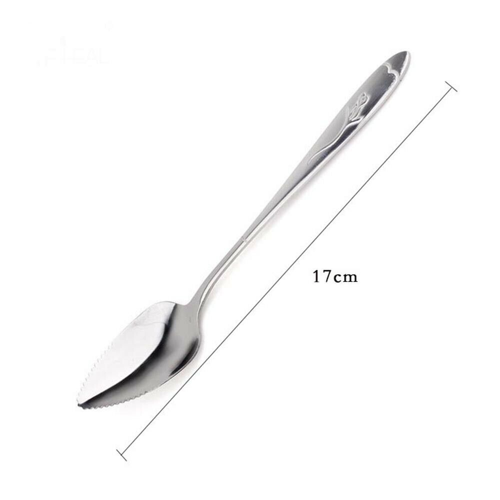 Mirror Polishing Saw-tooth Stainless Steel Fruit Grapefruit Seratted Spoon