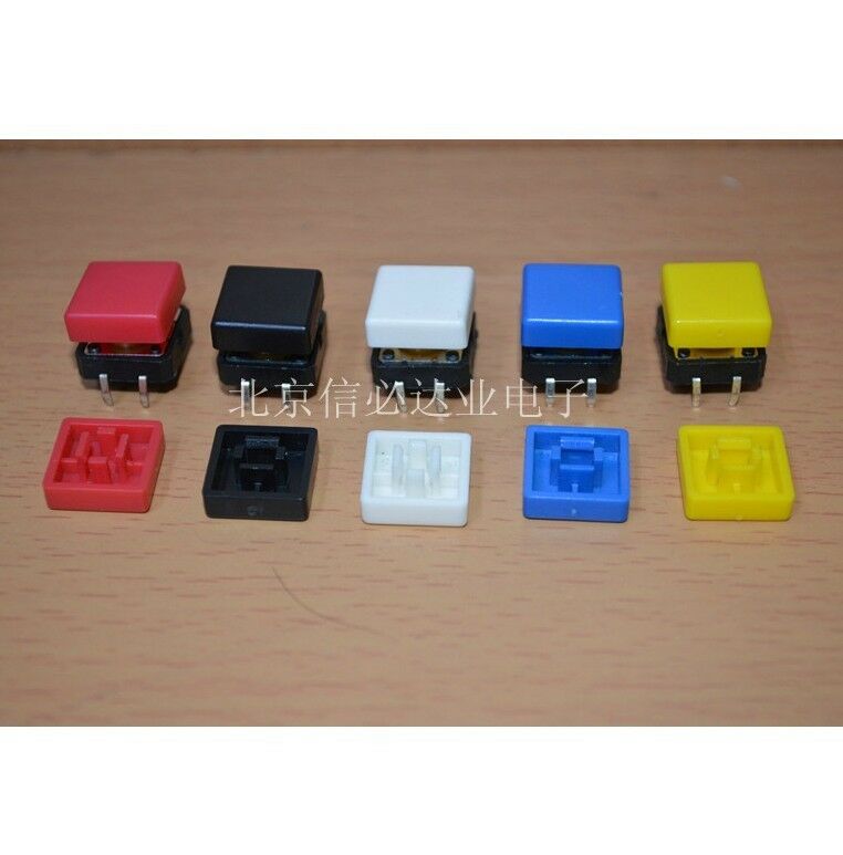 20Pcs White Cap 12 x 12mm x 8mm Momentary Tact Tactile Push Button Switch 4 Pins