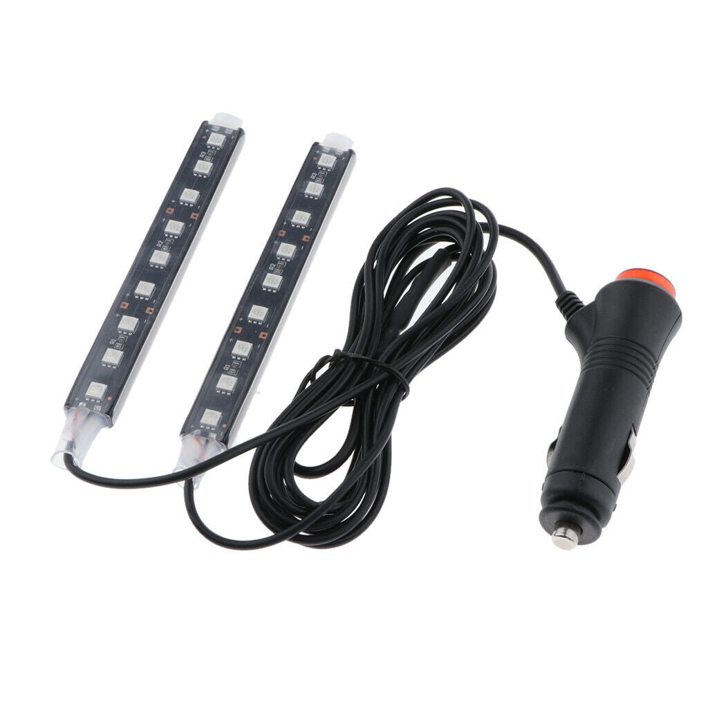 Pack of 1 9 LED Car Auto RGB Strip Light Decorative Atmosphere Interior