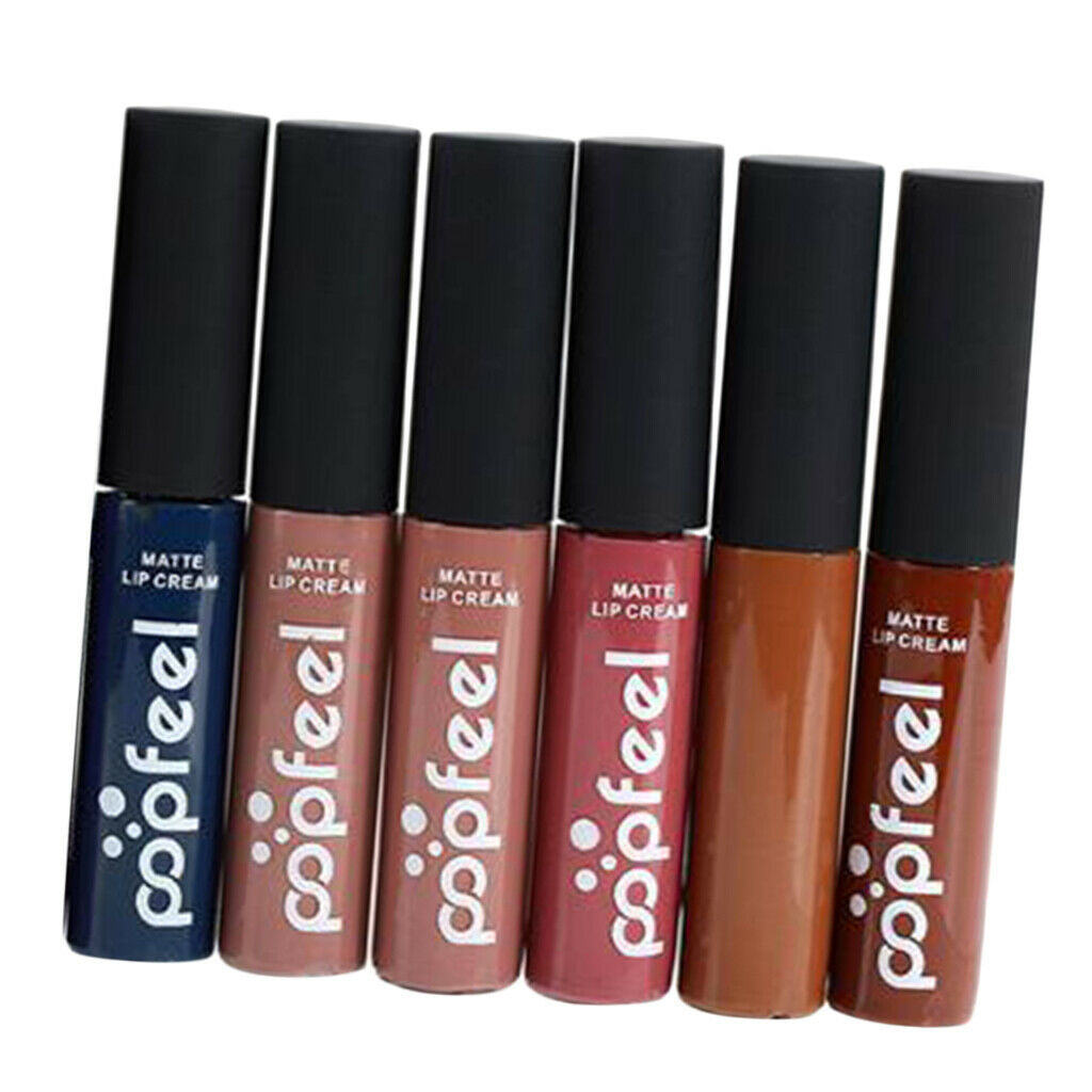 6 Colors Waterproof Liquid Lipstick Long Lasting Matte Shimmering Lip Gloss 02