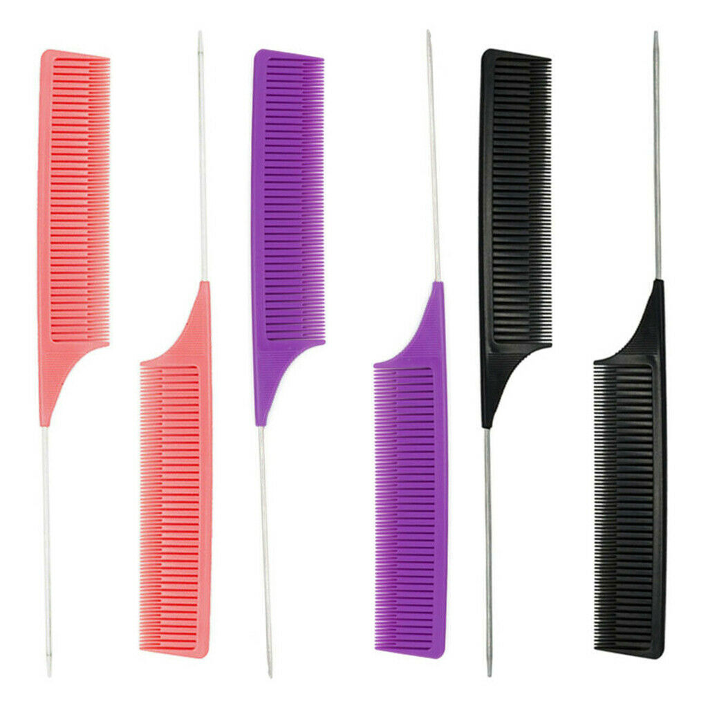 6x ABS Weaving Highlighting Foiling Hair Comb for Dyeing Combs Brush Tool